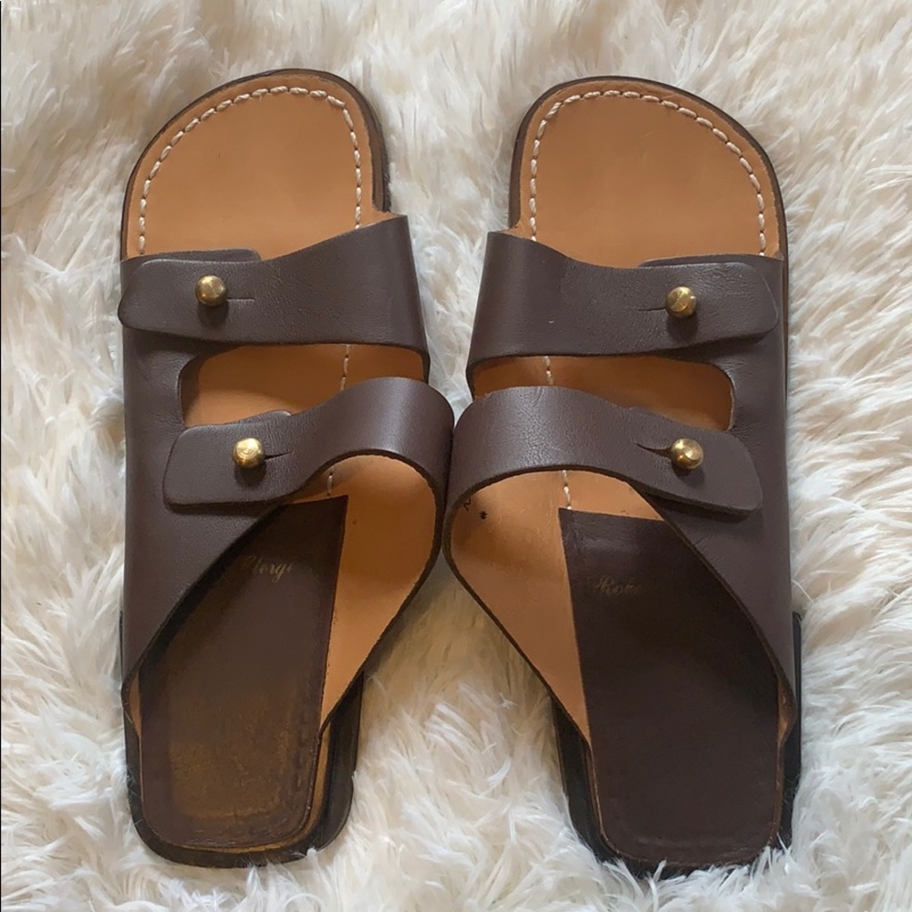 Robert clergerie leather slip on sandal